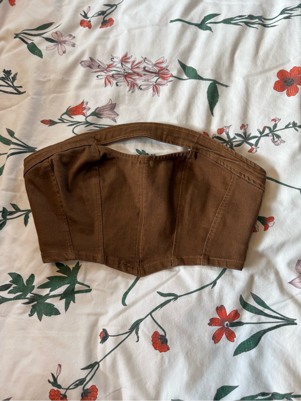 Urban Outfitters Brown Strapless Bustier Top